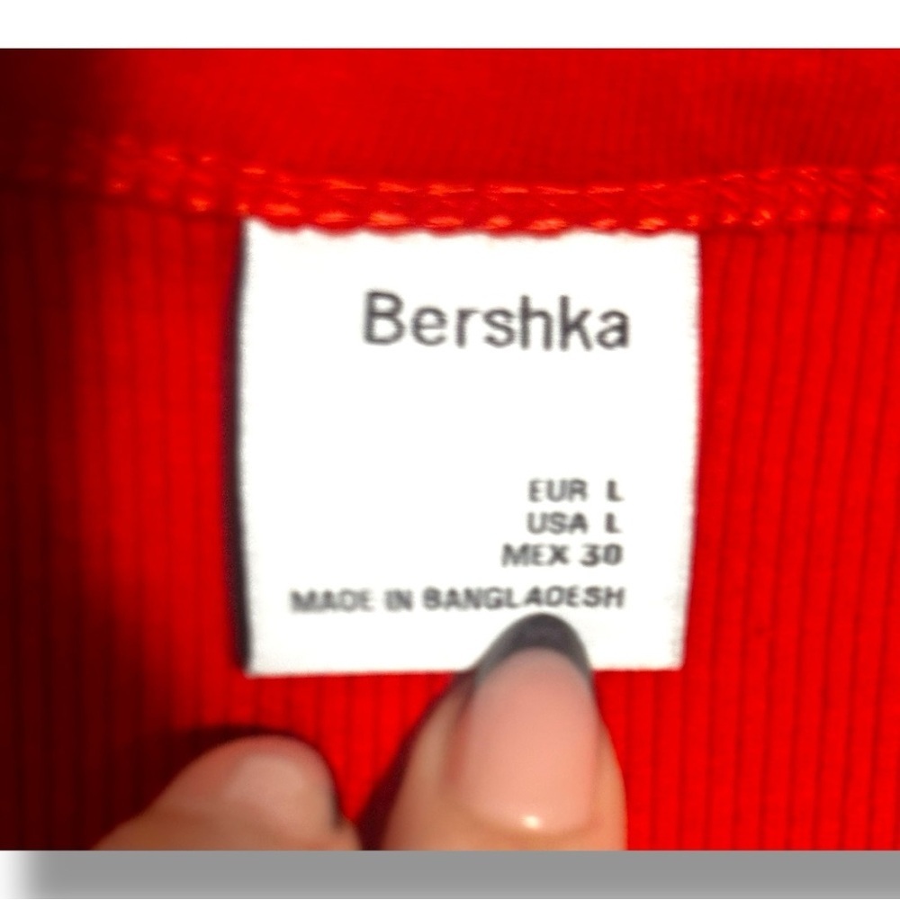 Bershka Vibrant Red Ribbed Slim Fit Crewneck Sleeveless Casual Tank Top - Picture 6 of 13